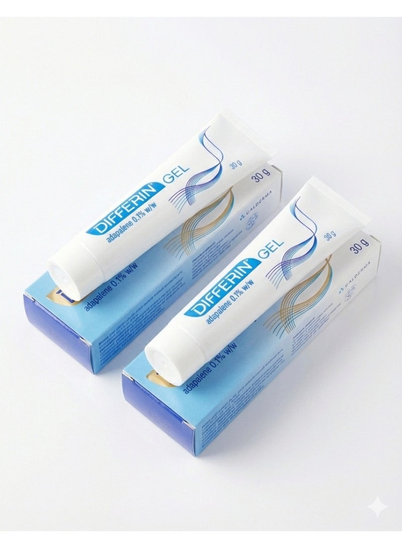 ديفرين جل أدابالين 0.1% لعلاج حب الشباب وتقشير الوجه - عبوة توفير (قطعتين × 30 غرام) - تركيبة ريتينويد لتجديد البشرة - Image 1